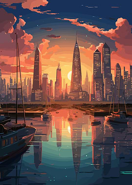 Fantasy City Skyline