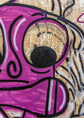 Purple graffiti monster