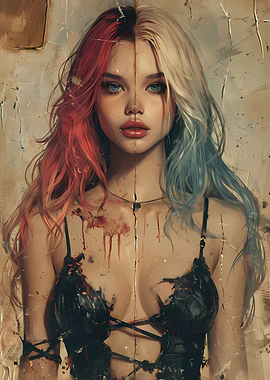 Vintage Retro Goth Girl