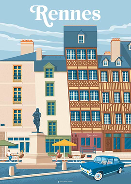 Rennes France Travel Print