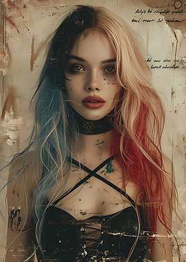 Vintage Retro Goth Girl