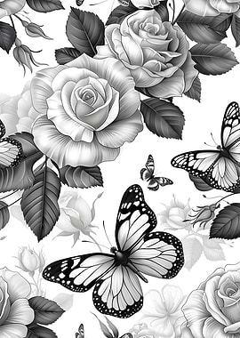 Flowers and Butterfly