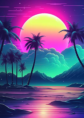 Abstract Synthwave Cosmos