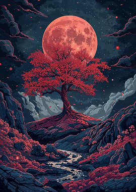 Japanese Floral Landscape