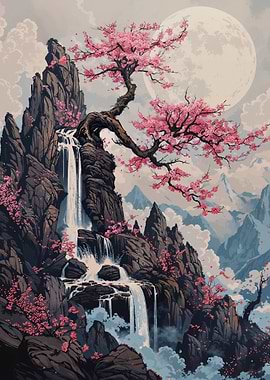 Japanese Floral Landscape