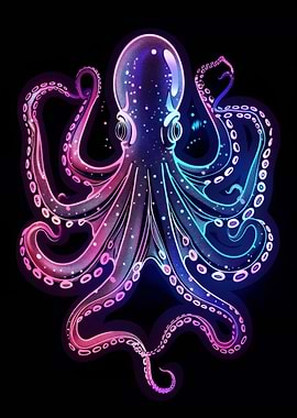 Octopus Animal Neon