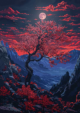 Japanese Floral Landscape