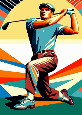 golfer wpap pop art