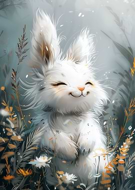 Cute White Bunny