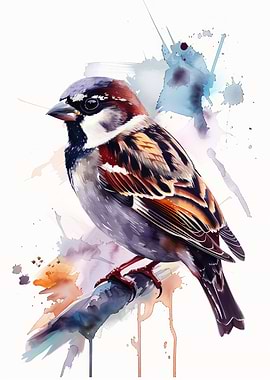 Sparrow Watercolor