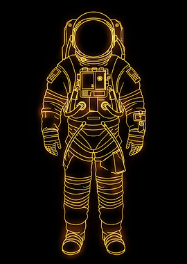 Astronaut Golden Neon