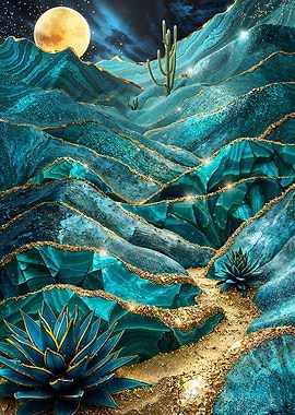 Starry Night Gold Desert