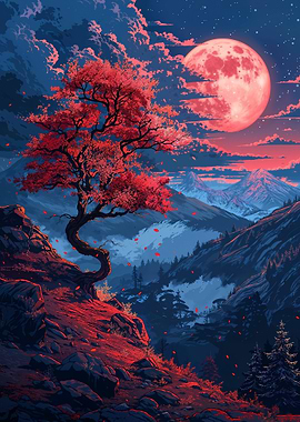 Japanese Floral Landscape