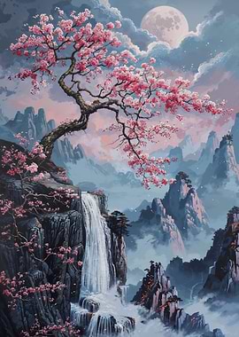 Japanese Floral Landscape