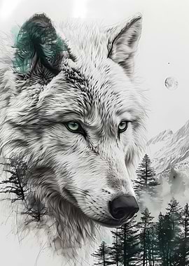 Wolf Double Exposure