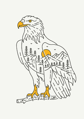 Wild Eagle and Wild Nature