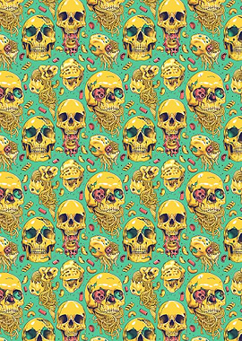 Skulls Eating Spaghetti