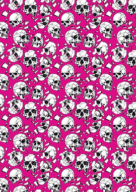Skulls With Pieces Pink