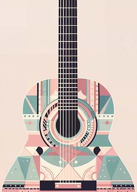 Pastel Guitar Bauhaus