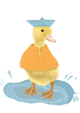 Cute Rainy Day Duckling