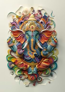 Ganesha Paper art