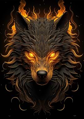 Black and Gold Wolf
