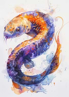 Eel Watercolor