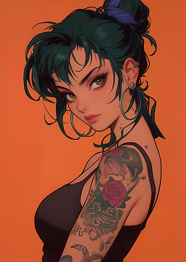 Inked Anime Girl WAIFU