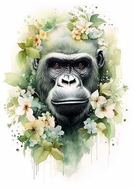Watercolor Gorilla