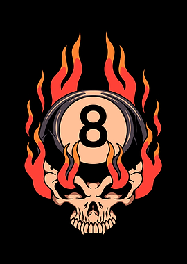 skull billiards tattoo