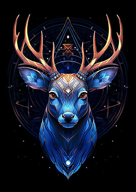 abstract kintsugi deer