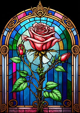 Stained Glass Rose