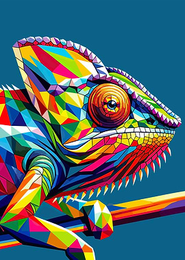 chameleon wpap pop art