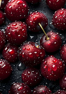 Fresh Vibrant Cherries