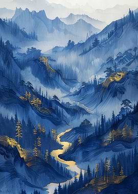 Landscape Blue Gold