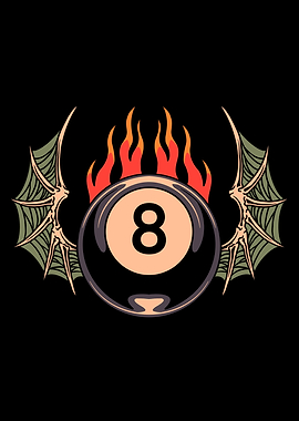 winged billiards tattoo