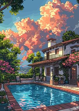 Rustic House with pool