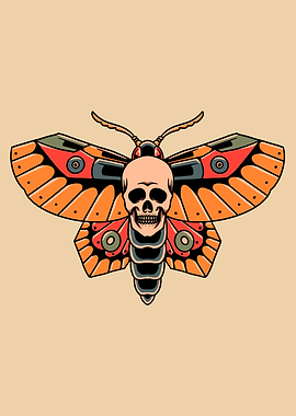 skull butterfly tattoo