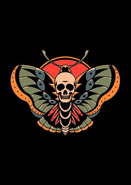 skull butterfly tattoo