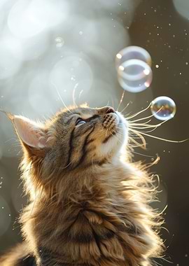 Tabby Cat Bubbles