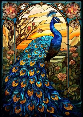 Peacock Stained Glass