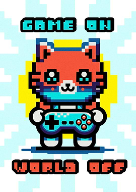 Gaming Cat Gamer 80s