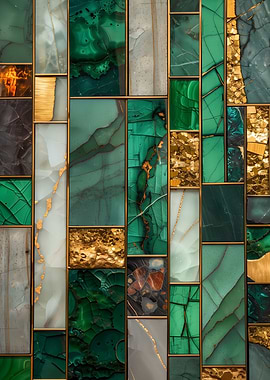 Geometric Malachite Mosaic