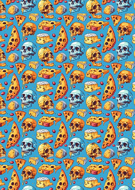 Skulls and Cheese Pattern