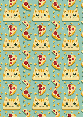 Cute Cats With Pizza