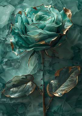 Gold Marbel Abstract Rose