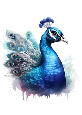 peacock watercolor