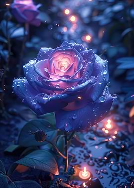 Luminous Neon Rose