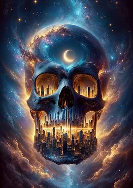 Galactic Skull Cityscape