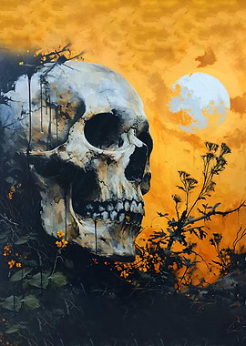 Field of Flowers and Skull